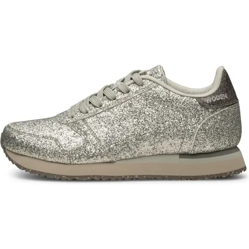 Glitter Sneakers Heben Deinen Stil , Damen, Größe: 37 EU - Woden - Modalova