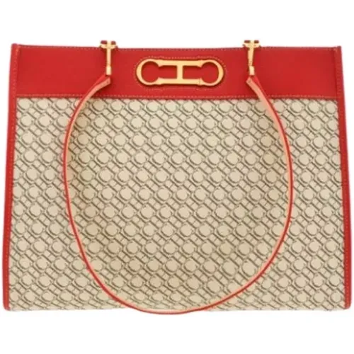 Tote Bags, female, , Size: ONE SIZE Canvas Shopping Bag with Initials Insignia - Carolina Herrera - Modalova