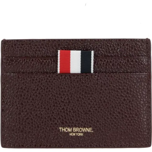 Thom , Purple Pebble Grain Credit Card Holder , male, Sizes: ONE SIZE - Thom Browne - Modalova