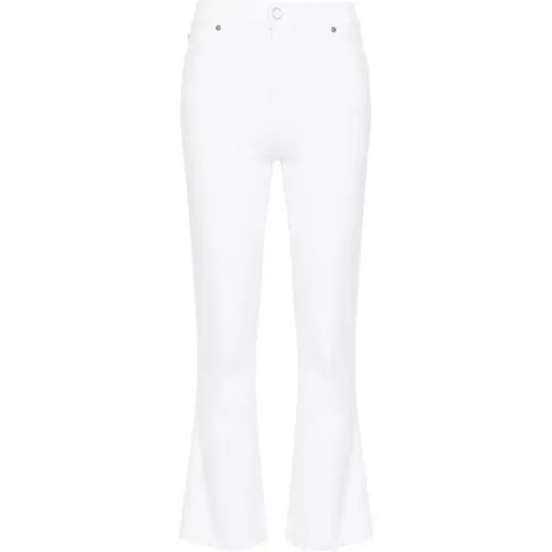Bootcut Jeans mit hoher Taille,Weiße Slim Kick Luxvinsol Denim,Vintage Luxe Distressed Hem Jeans - 7 For All Mankind - Modalova