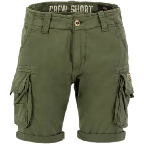 Casual Shorts, male, , Size: W30 Cargo Crew Shorts Dark Olive - alpha industries - Modalova