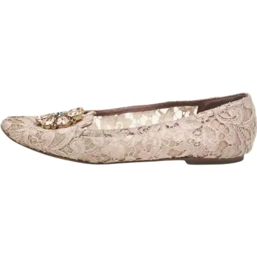 Pre-owned Flats, female, , Size: 10 US Pre-owned Lace flats - Dolce & Gabbana Pre-owned - Modalova