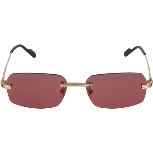 Stylische Sonnenbrille CT0271S,Goldene Sonnenbrille mit Original-Etui,Goldene Sonnenbrille Stilvolles Modell - Cartier - Modalova