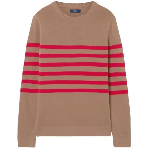 Striped Sweater with Ribbed Collar , female, Sizes: S - Gant - Modalova