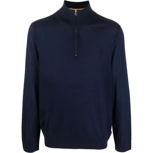 Zip Neck Men`s Sweater , male, Sizes: M, S, 2XL - Paul Smith - Modalova