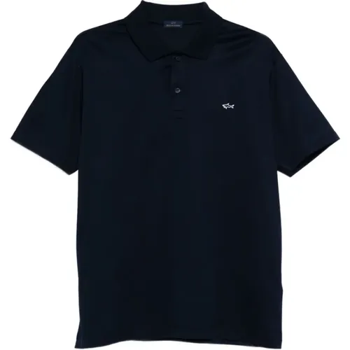 Polo Shirts, male, , Size: L Navy Embroidered Logo Sweater - PAUL & SHARK - Modalova