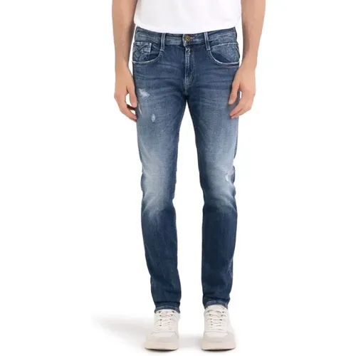 Slim Fit Dark Jeans , male, Sizes: W32, W36 - Replay - Modalova