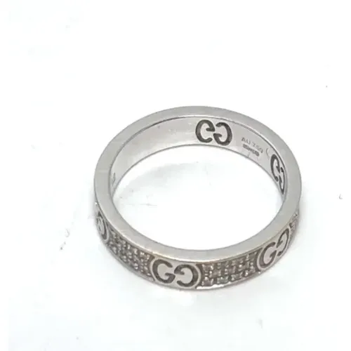 Pre-owned Jewellery, female, , Size: ONE SIZE Pre-owned White Gold rings - Gucci Vintage - Modalova