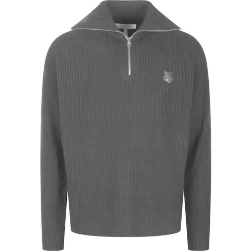 Bold Fox Wollmischung Reißverschluss Pullover , Herren, Größe: M - Maison Kitsuné - Modalova