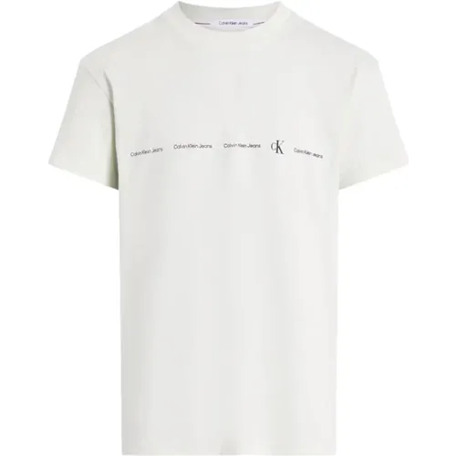 Logo Wiederholen Tee Urbaner Stil , Herren, Größe: XL - Calvin Klein - Modalova