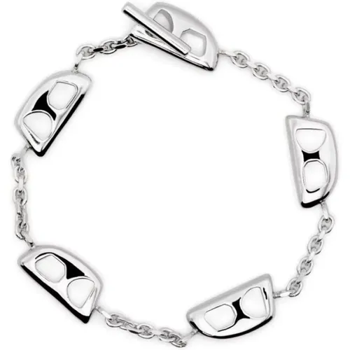 Silbernes Kabel-Link Charm Armband - Eéra - Modalova