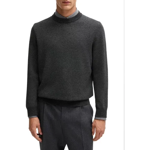 Eltoro Jacquard Pullover Schwarz , Herren, Größe: 2XL - Hugo Boss - Modalova