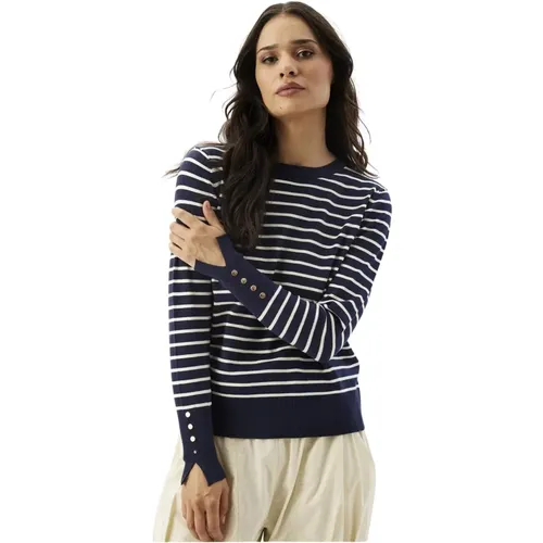 Striped Knit Blouse Navy , female, Sizes: S, 2XL, XL, L - IN Front - Modalova