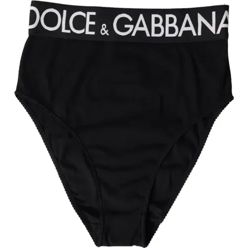 Schwarze Baumwoll-Logo-Unterwäsche Panty - Dolce & Gabbana - Modalova