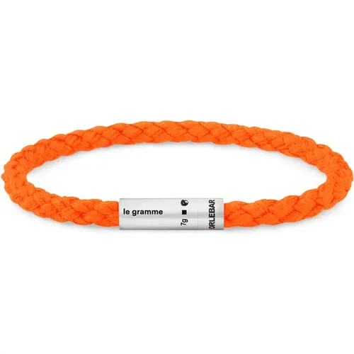 Bracelets, unisex, , Size: M Fluorescent Nato Cable Bracelet - Le Gramme - Modalova