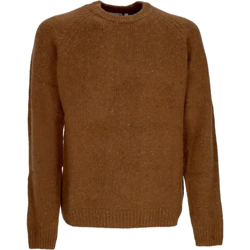 Round-neck Knitwear, male, , Size: XL Speckled Tamarind Crew Neck Sweater - Carhartt WIP - Modalova