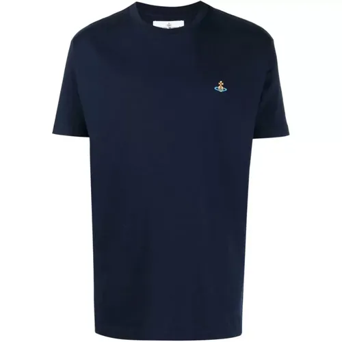 Classic Cotton Orb T-Shirt - Navy , male, Sizes: XL, M, L, XS, S - Vivienne Westwood - Modalova