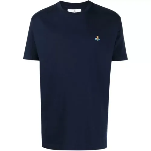 Classic Cotton Orb T-Shirt - Navy , male, Sizes: XL, S - Vivienne Westwood - Modalova