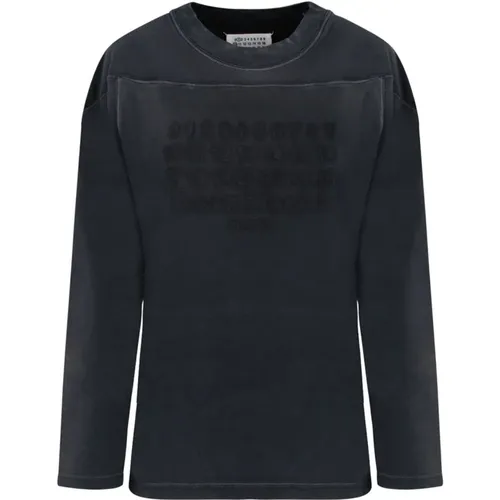 Schwarzer Logo-Stickerei-Sweatshirt , Herren, Größe: M - Maison Margiela - Modalova