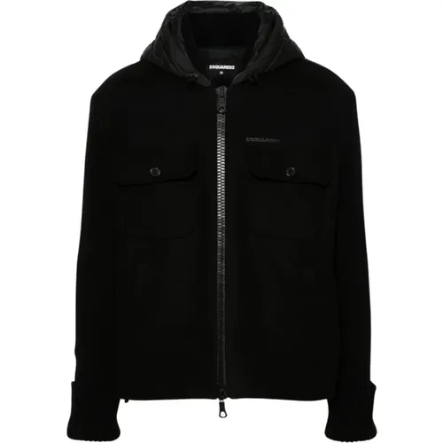 Schwarze Parka Jacke für Männer - Dsquared2 - Modalova