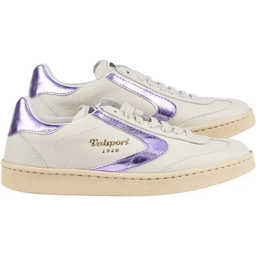 Sneakers, female, , Size: 8 US White Purple Laminated Sport Shoes - Valsport 1920 - Modalova