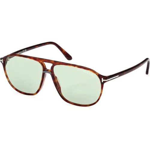 Sunglasses, male, , Size: 61 MM Havana/Green Sunglasses Bruce FT 1026 - Tom Ford - Modalova