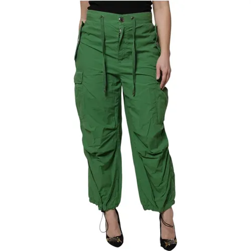 Straight Trousers, female, , Size: XS High Waist Cargo Pants - Dolce & Gabbana - Modalova