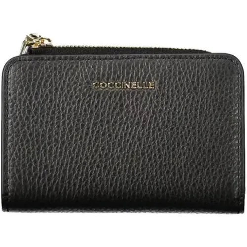 Wallets & Cardholders, female, , Size: ONE SIZE Metallic Soft Leather Wallet with Triple Compartments - Coccinelle - Modalova