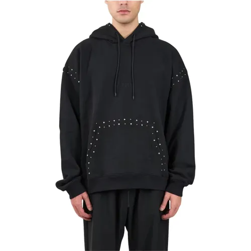 Kapuzenpullover mit Nieten und gesticktem Logo , Herren, Größe: S - MSGM - Modalova