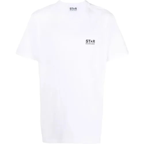 Klassisches Weißes T-Shirt für Männer , Herren, Größe: S - Golden Goose - Modalova