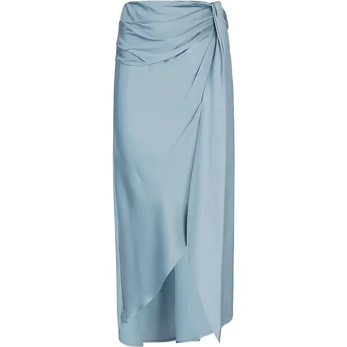 Clear Draped Satin Midi Skirt , female, Sizes: S, 3XL - Simkhai - Modalova