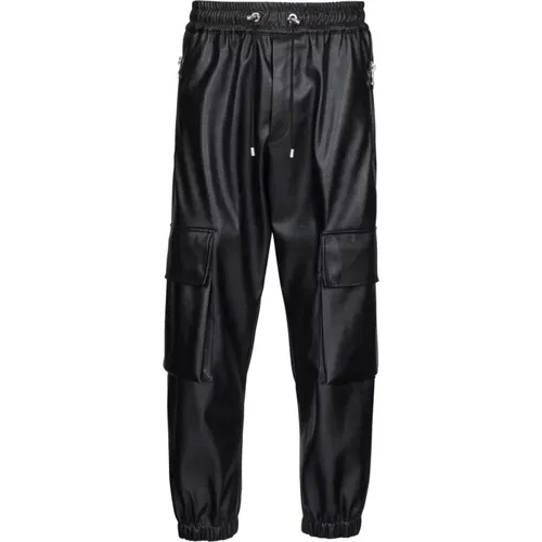 Faux leather cargo trousers Balmain - Balmain - Modalova