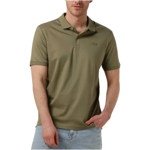 Glatte Slim Polo T-shirt aus Baumwolle,Glatte Baumwolle Slim Polo T-shirt,Baumwolle Herren T-Shirt Polo Kollektion,Herren Polo T-Shirts aus glatter Ba - Calvin Klein - Modalova