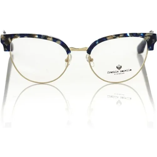 Clubmaster Brille Blau Perlmutt , Damen, Größe: ONE Size - Frankie Morello - Modalova