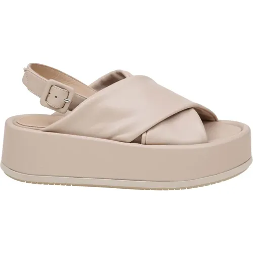 Paloma barcelo' basima sandal in ivory leather , female, Sizes: 6 UK, 4 UK, 3 UK, 5 UK - Paloma Barceló - Modalova