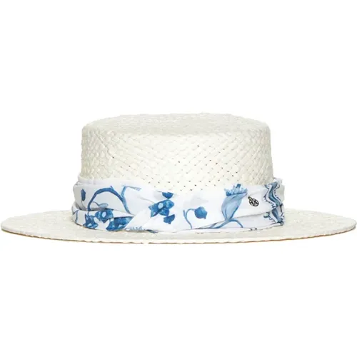 Straw Scarf Wide Brim Hat , female, Sizes: L - Maison Michel - Modalova