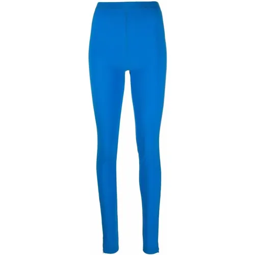 Aqua-Blaue Leggings mit Mittlerer Taille , Damen, Größe: S - Nina Ricci - Modalova