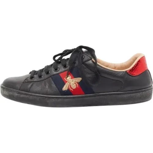 Pre-owned Sneakers, male, , Size: 9 1/2 US Pre-owned Leather sneakers - Gucci Vintage - Modalova