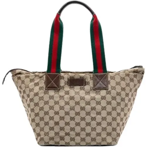 Pre-owned Tote Bags, female, , Size: ONE SIZE Pre-owned Canvas Tote Bag - Gucci Vintage - Modalova