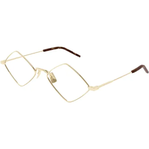 Diamond Optical Glasses in Gold , unisex, Sizes: ONE SIZE - Saint Laurent - Modalova