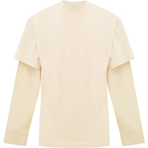 Long Sleeve Tops, male, , Size: S Layered T-Shirt Color Crema - Balenciaga - Modalova