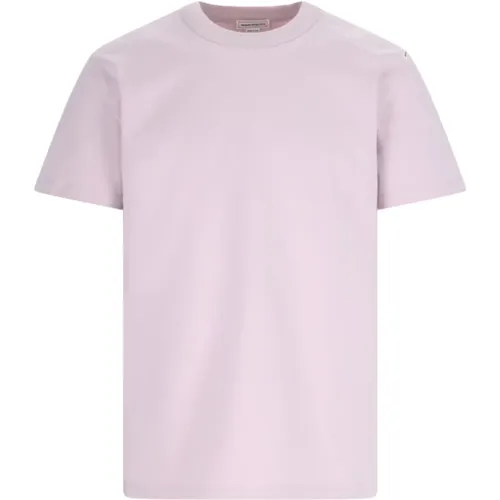 Rosa Logo T-shirt Polo Stil , Herren, Größe: S - alexander mcqueen - Modalova