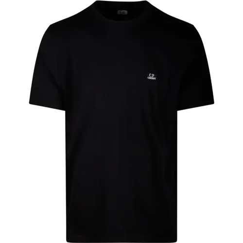 Schwarzes Logo T-Shirt C.p. Company - C.P. Company - Modalova