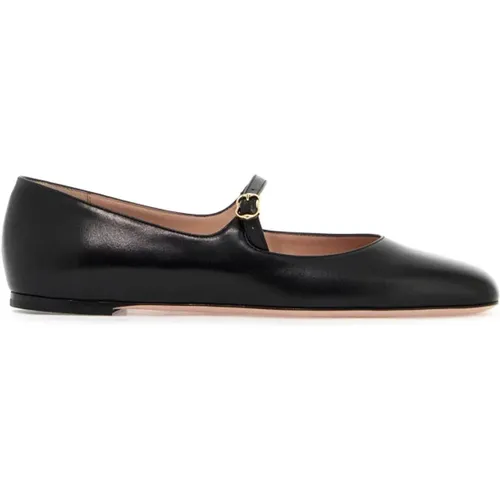 Leder Ballerina Flats mit Emblem Schnalle , Damen, Größe: 36 EU - Bally - Modalova