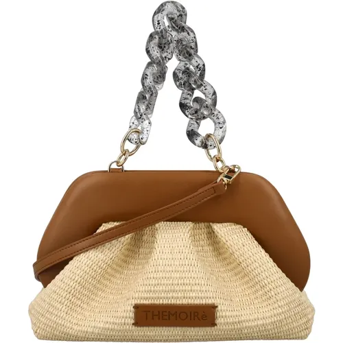 Caramel Tia Clutch Straw Handbag , female, Sizes: ONE SIZE - THEMOIRè - Modalova