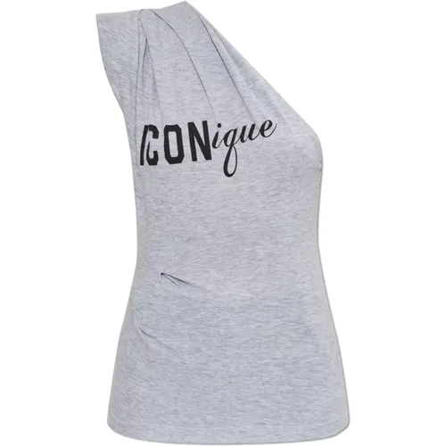 Sleeveless Tops, female, , Size: M Logo Top - Dsquared2 - Modalova