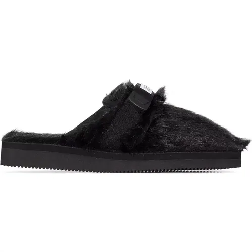 Faux-Fur Slip-On Sandals , female, Sizes: 1 UK - Suicoke - Modalova