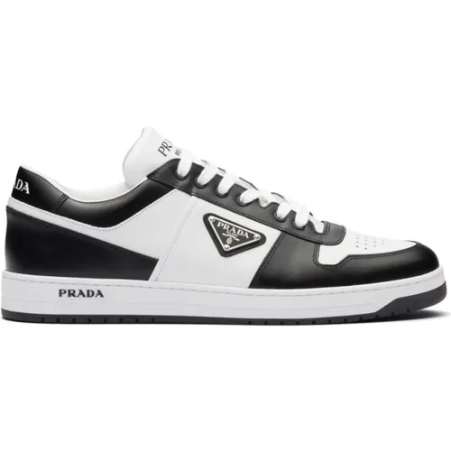 Weiße Sneakers Zweifarbiges Logo-Patch - Prada - Modalova