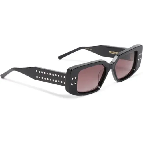 V-Cinque Sonnenbrille in Schwarz Gold - Valentino Garavani - Modalova