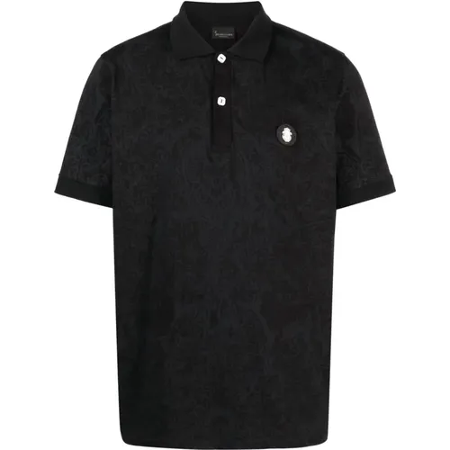 Schwarzes Poloshirt mit kurzen Ärmeln , Herren, Größe: 3XL - Billionaire - Modalova